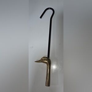 Vintage Brass Duck Head Flue Damper Pull Hook